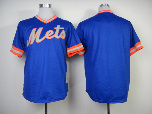 Men New York Mets Blank Blue Throwback 1983 MLB Jerseys->->MLB Jersey